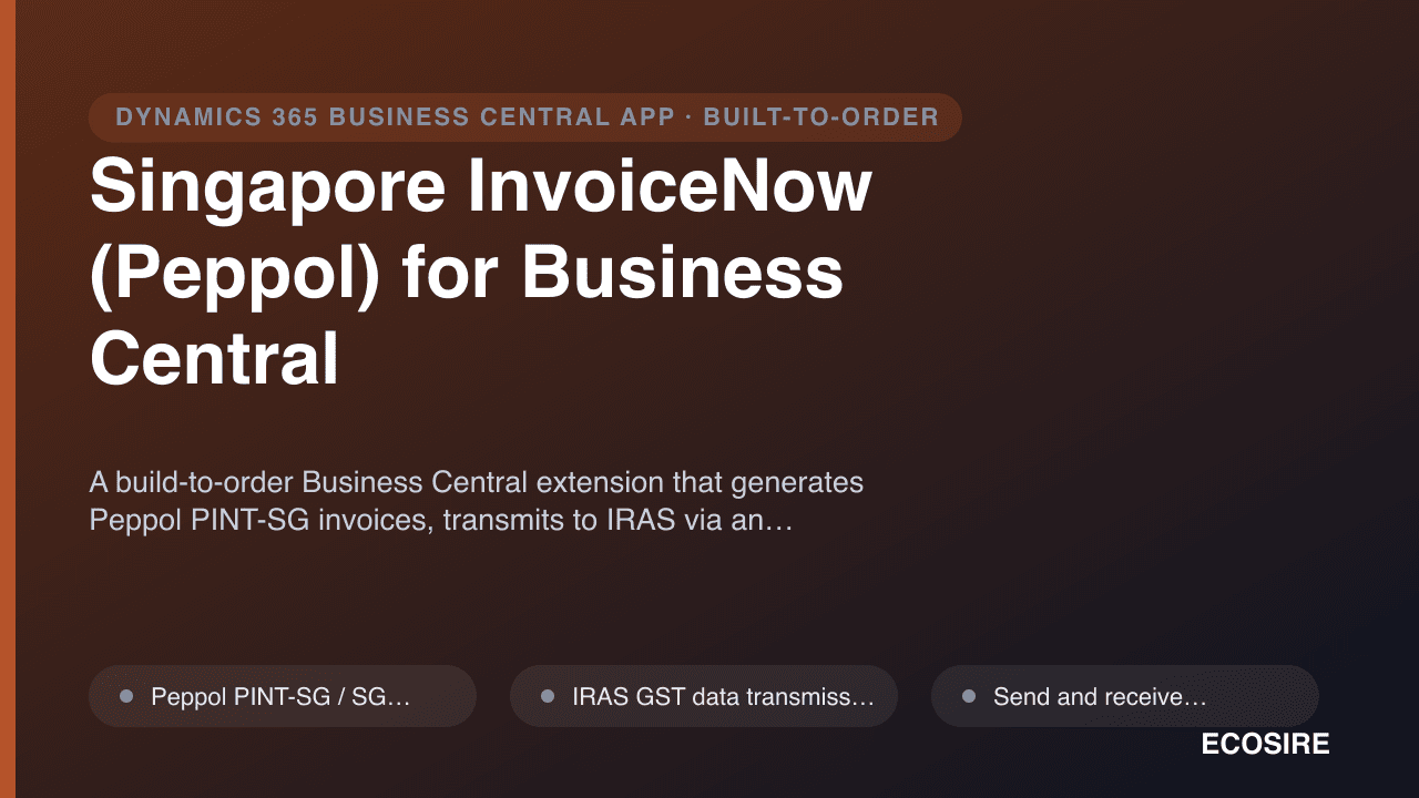 Singapore InvoiceNow (Peppol) for Business Central