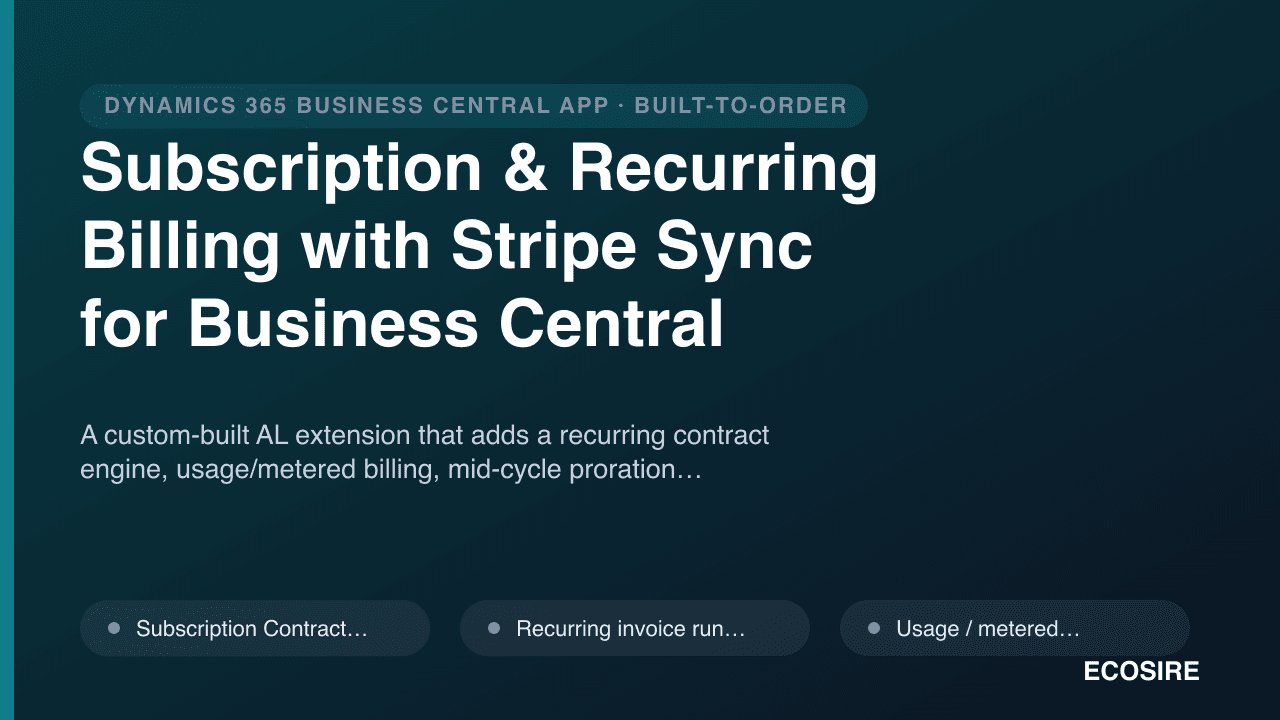 Subscription & Recurring Billing with Stripe Sync for Business Central