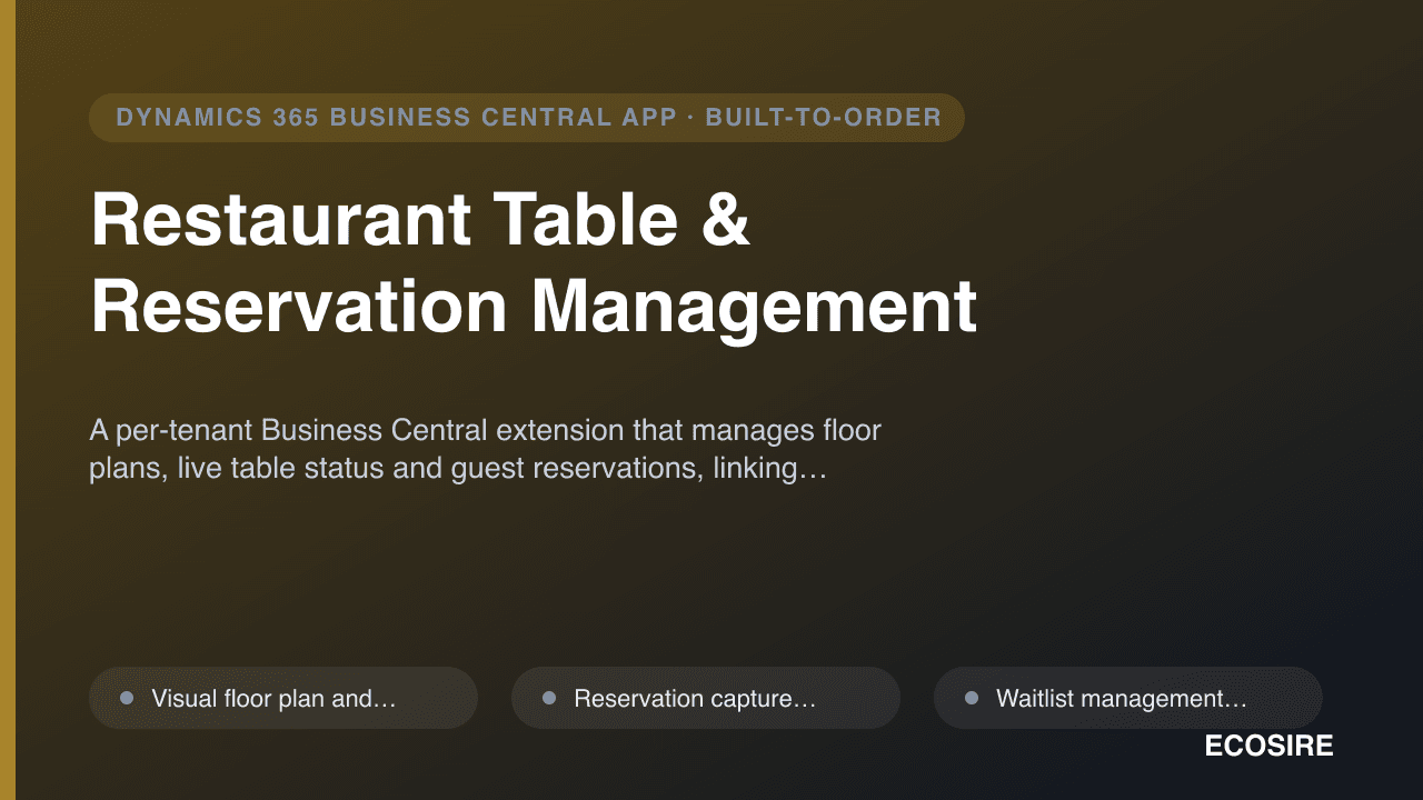 Restaurant Table & Reservation Management