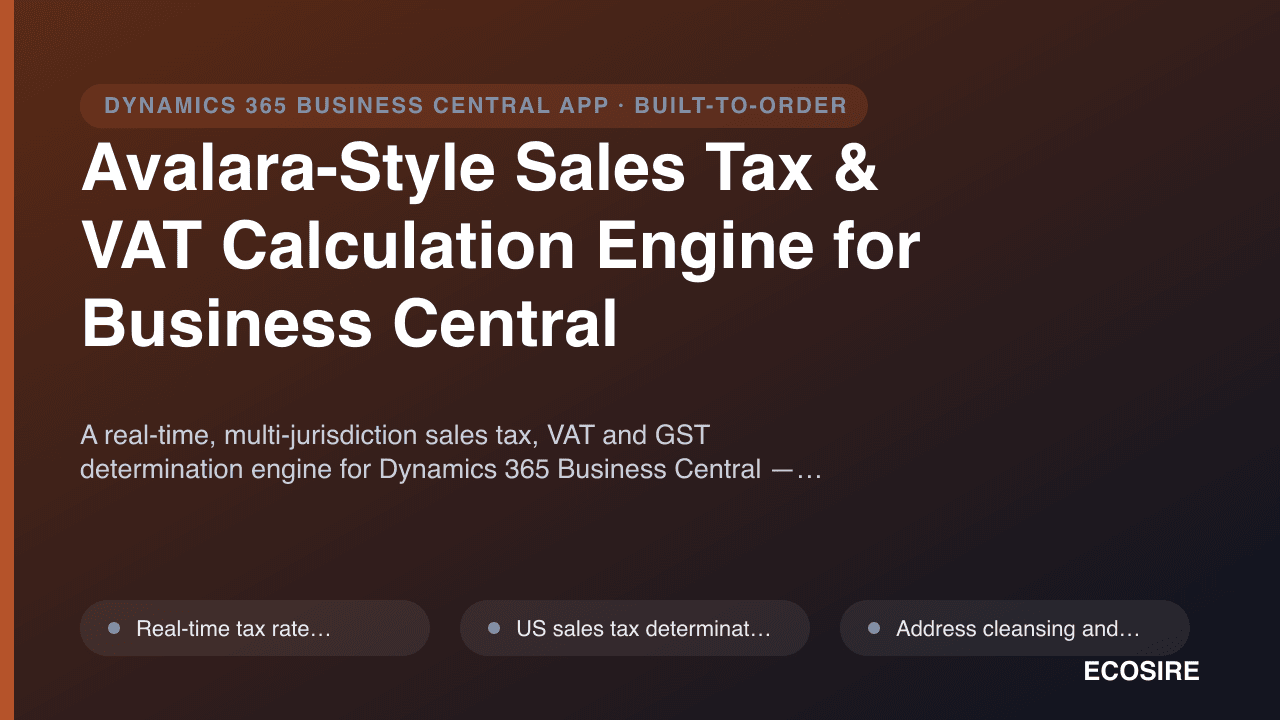 Avalara-Style Sales Tax & VAT Calculation Engine for Business Central