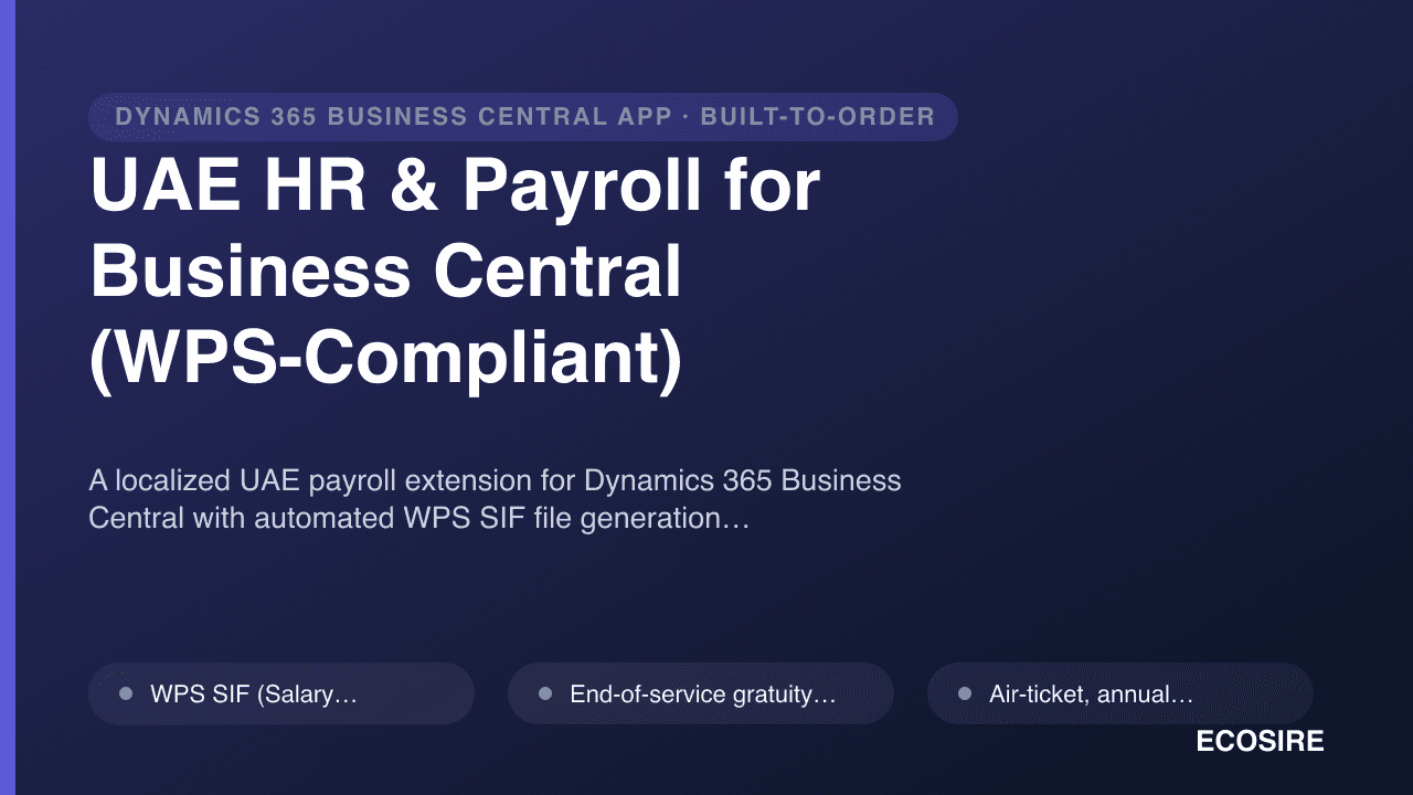 UAE HR & Payroll for Business Central (WPS-Compliant)
