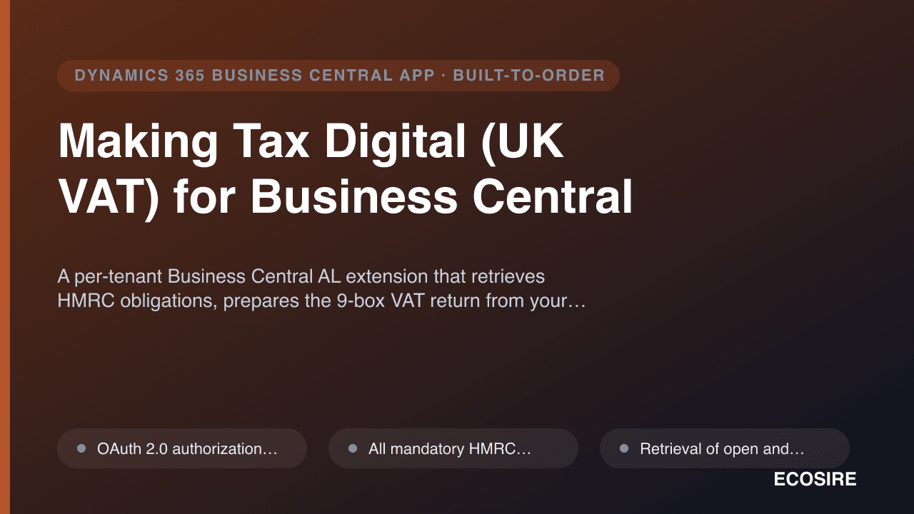 Making Tax Digital (UK VAT) for Business Central