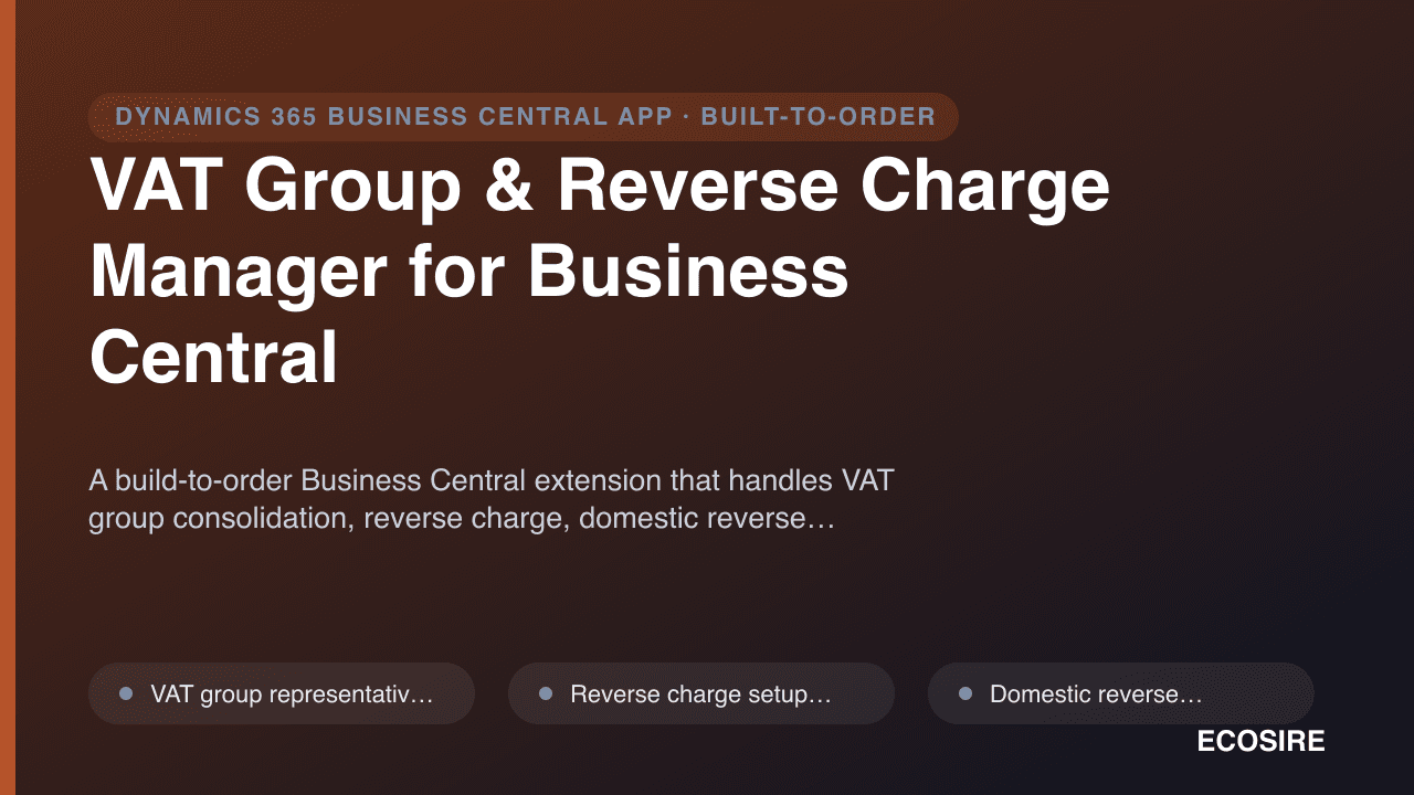 VAT Group & Reverse Charge Manager for Business Central