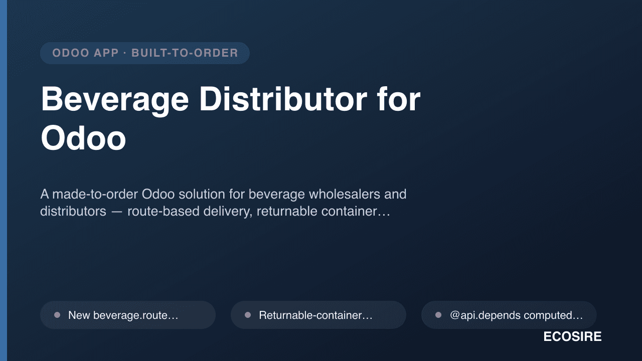Beverage Distributor for Odoo