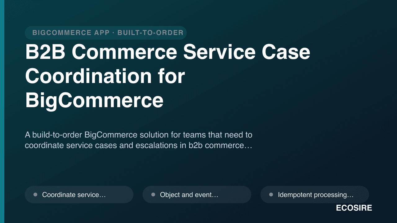 B2B Commerce Service Case Coordination for BigCommerce