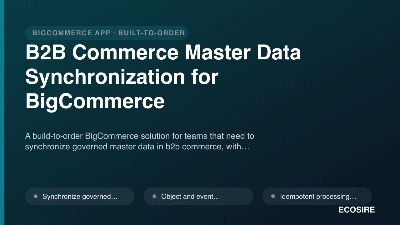 B2B Commerce Master Data Synchronization for BigCommerce