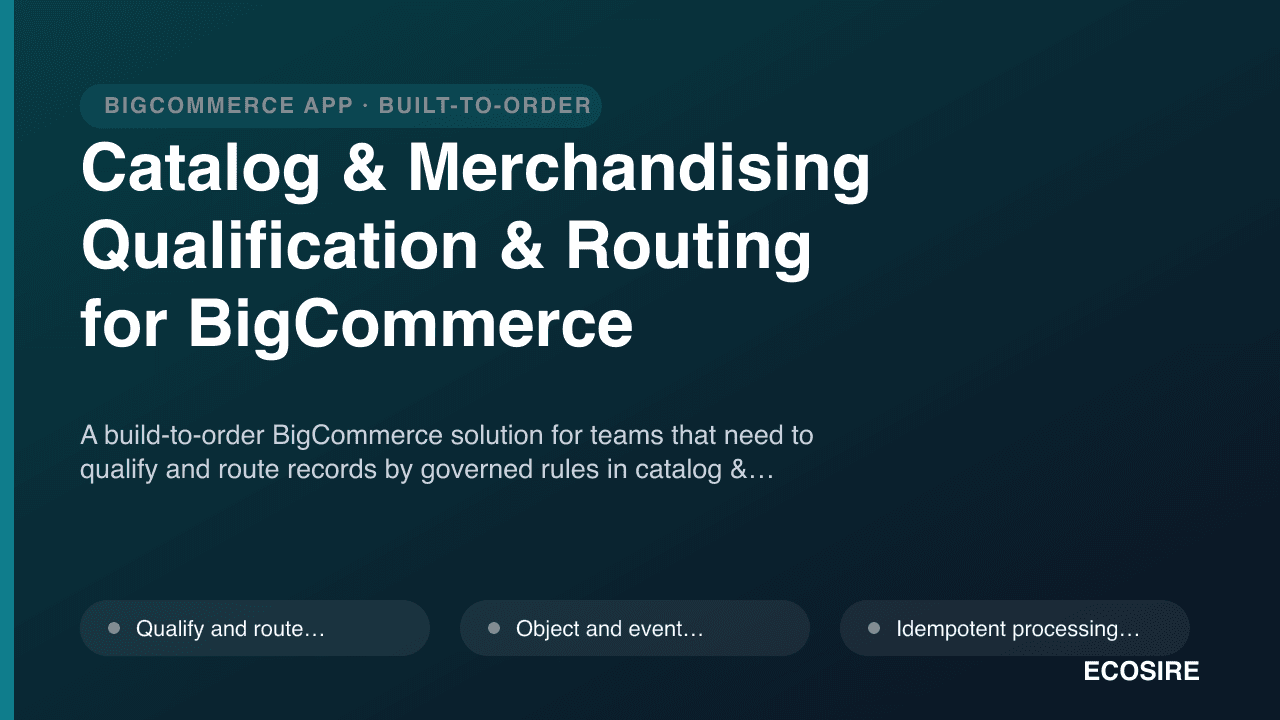 Catalog & Merchandising Qualification & Routing for BigCommerce