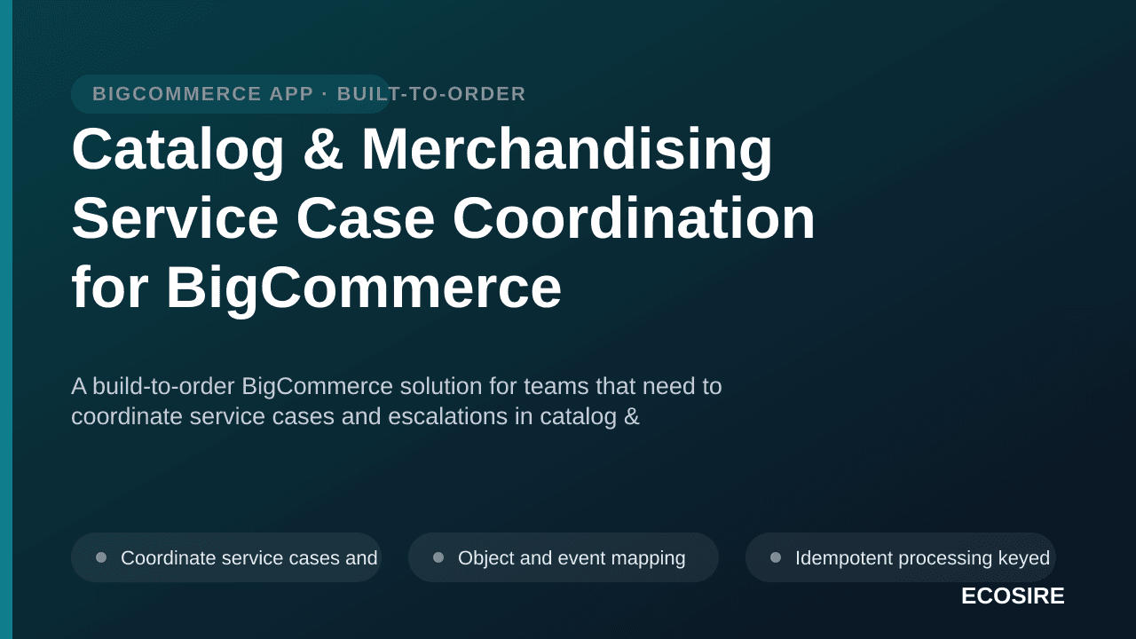 Catalog & Merchandising Service Case Coordination for BigCommerce