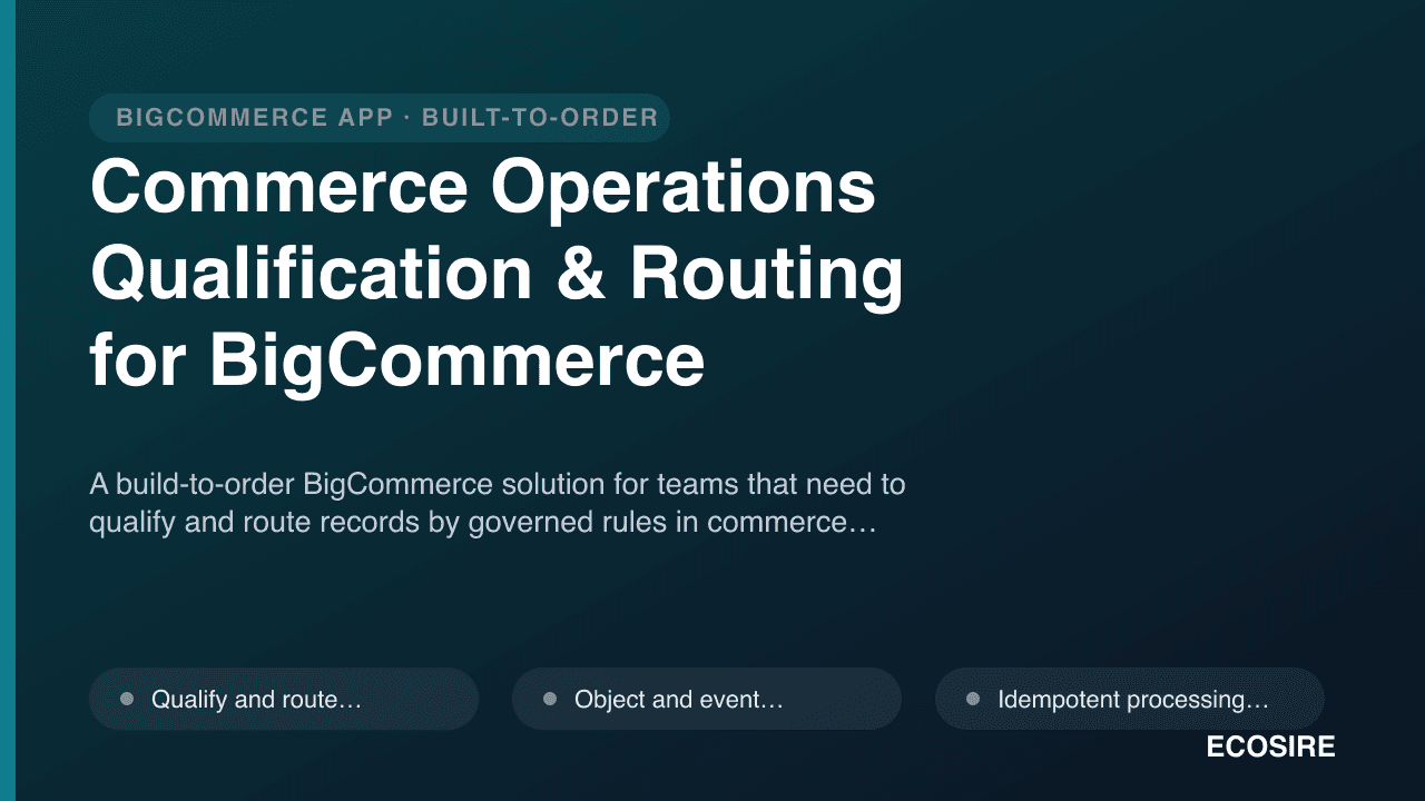 Commerce Operations Qualification & Routing for BigCommerce