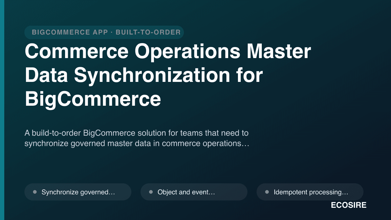 Commerce Operations Master Data Synchronization for BigCommerce