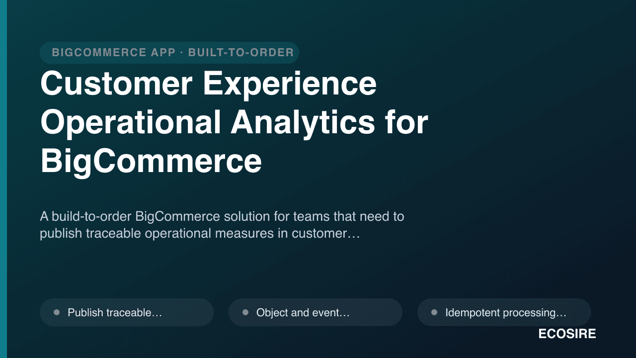 Customer Experience Operational Analytics for BigCommerce