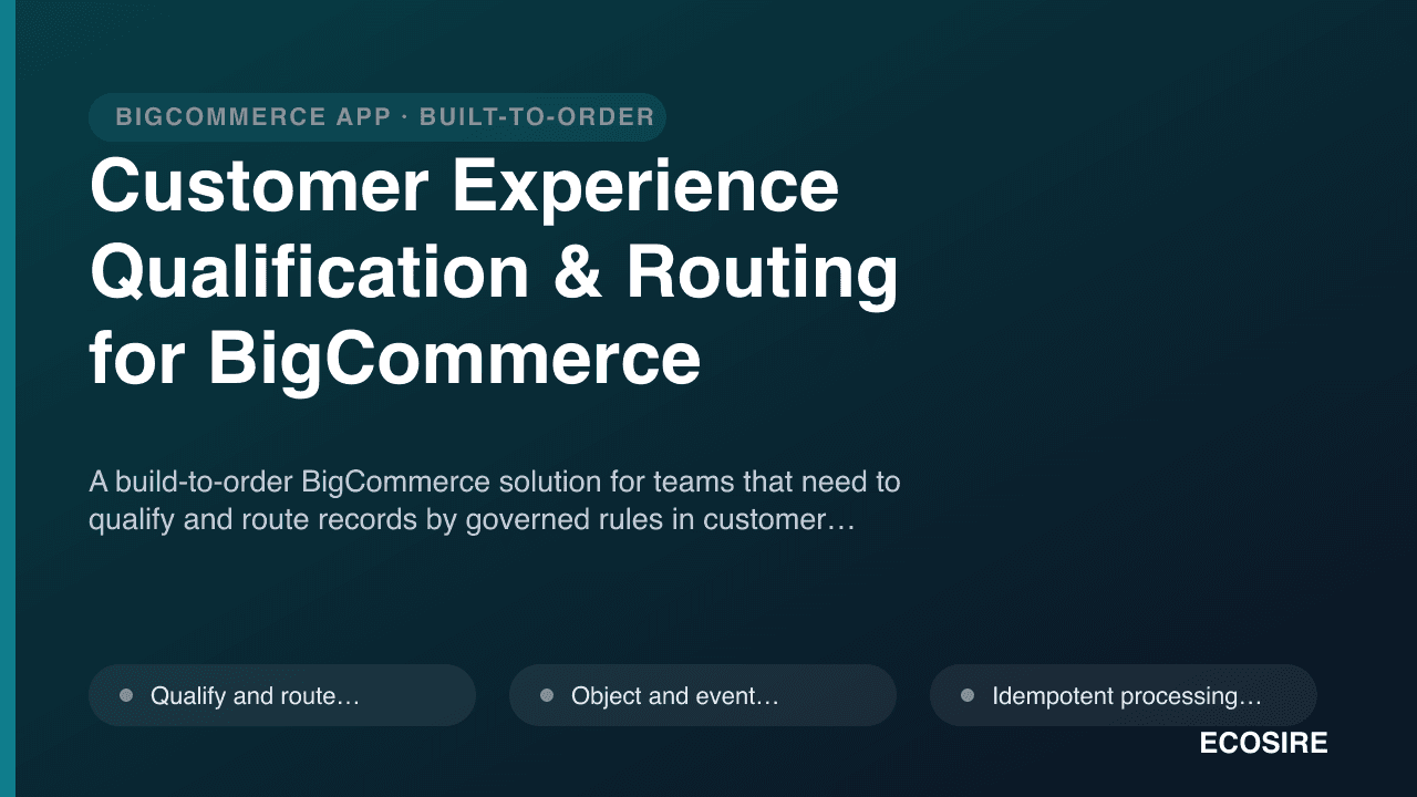 Customer Experience Qualification & Routing for BigCommerce
