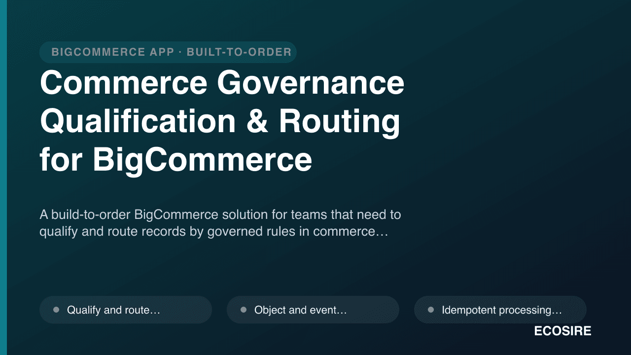 Commerce Governance Qualification & Routing for BigCommerce