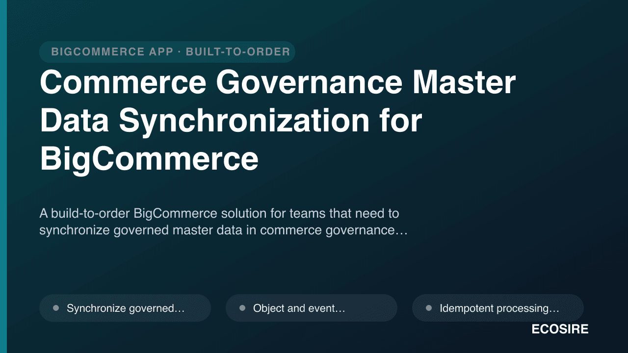 Commerce Governance Master Data Synchronization for BigCommerce