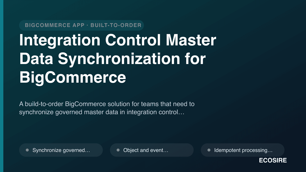 Integration Control Master Data Synchronization for BigCommerce