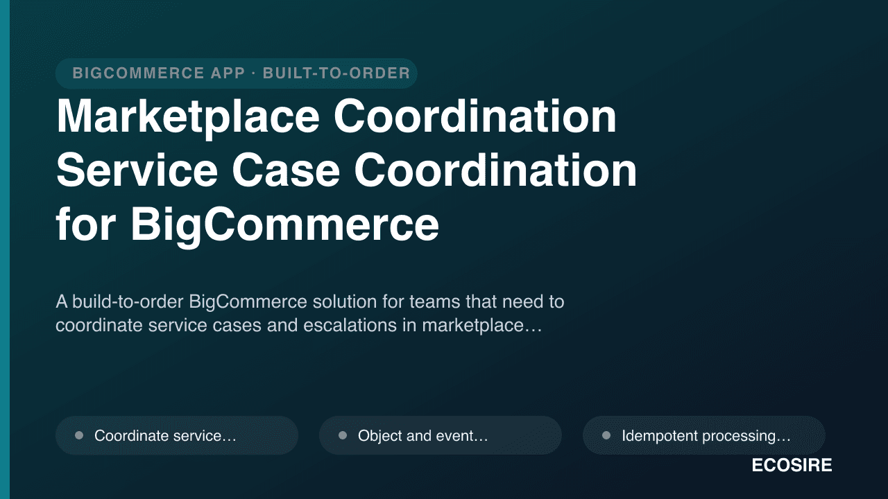 Marketplace Coordination Service Case Coordination for BigCommerce