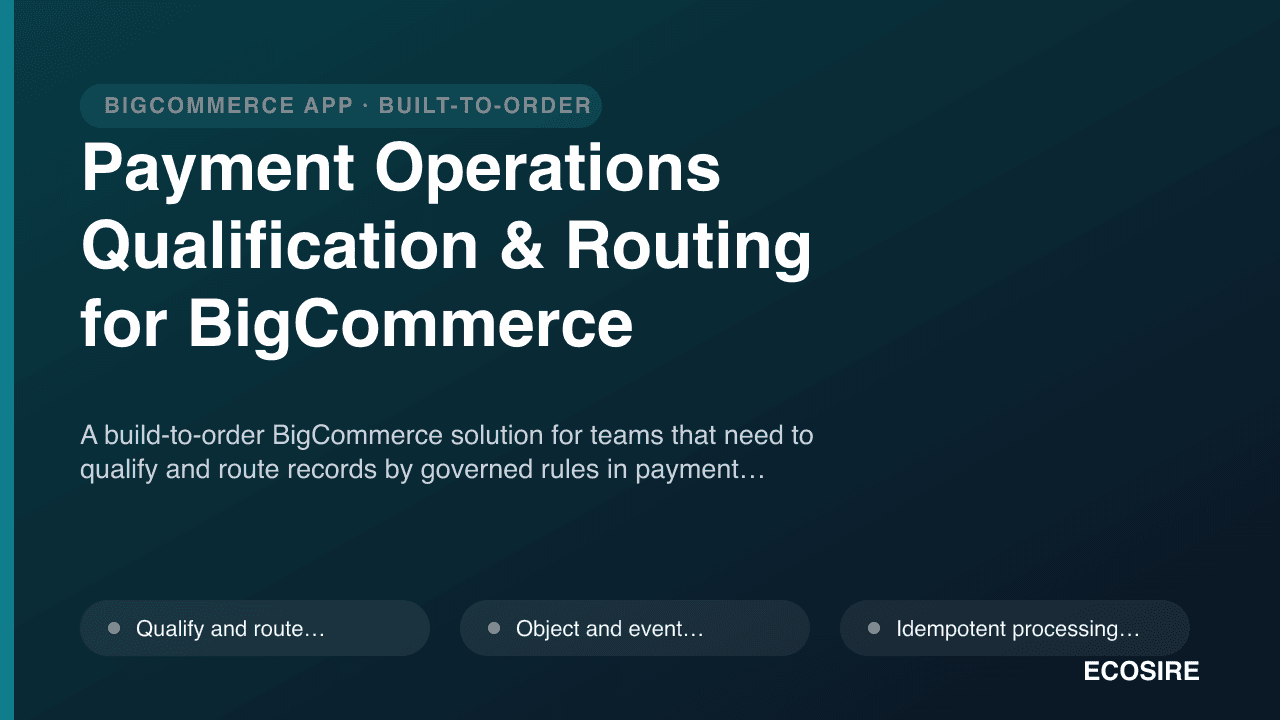 Payment Operations Qualification & Routing for BigCommerce