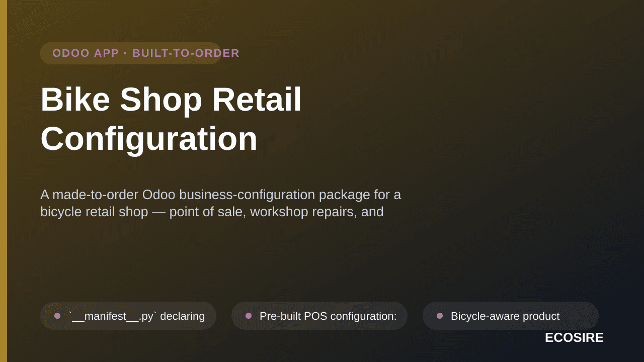 Bike Shop Retail Configuration