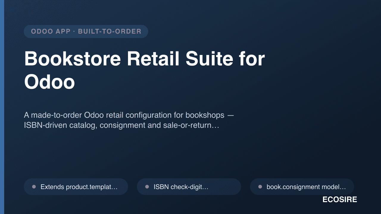Bookstore Retail Suite for Odoo