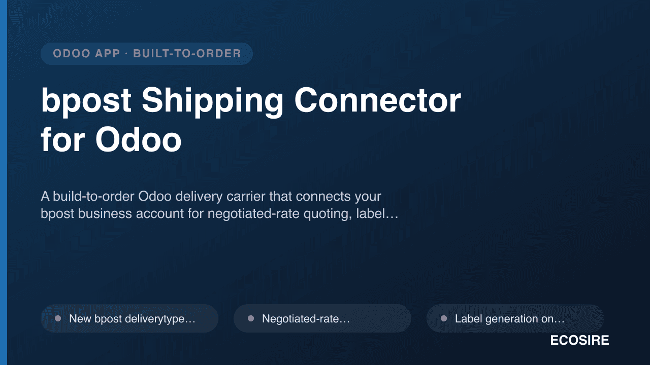 bpost Shipping Connector for Odoo