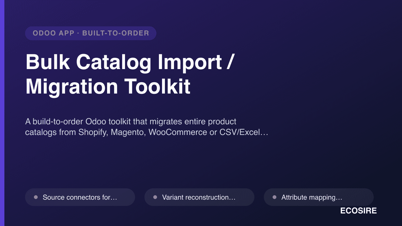 Bulk Catalog Import / Migration Toolkit