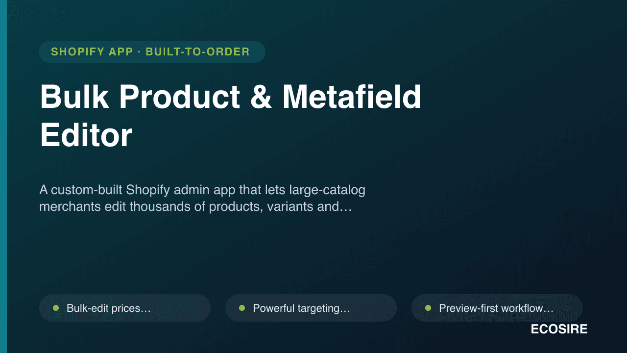 Bulk Product & Metafield Editor