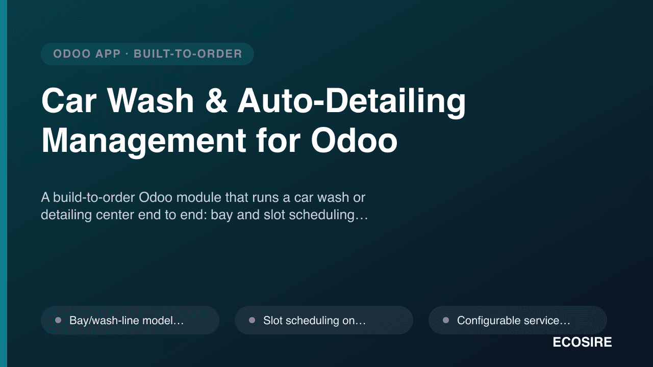 Car Wash & Auto-Detailing Management for Odoo