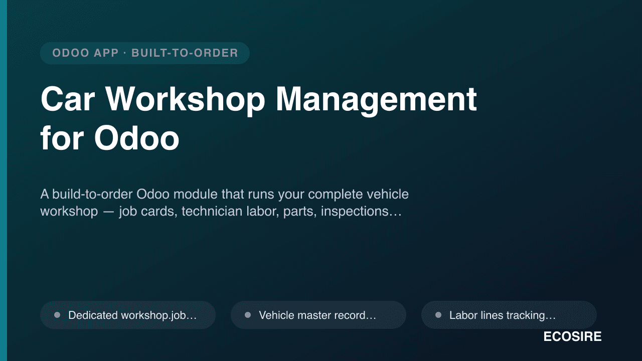 Car Workshop Management for Odoo
