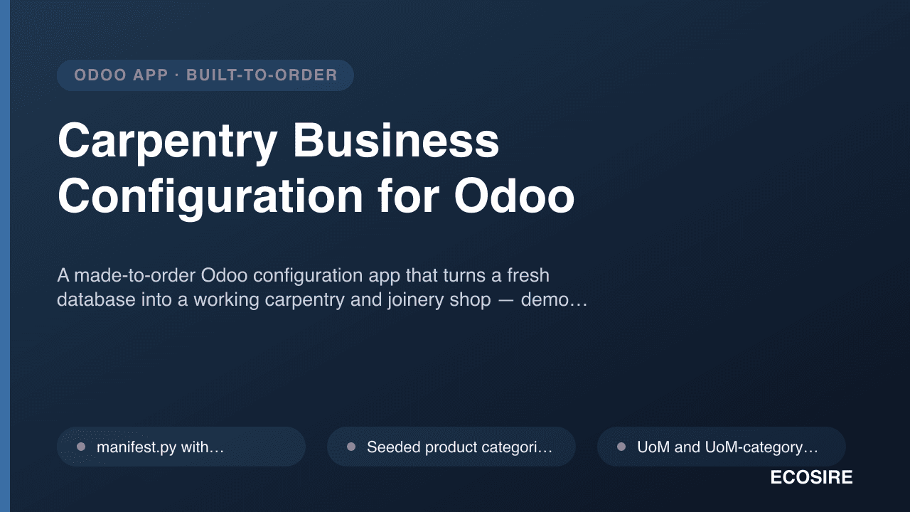Carpentry Business Configuration for Odoo