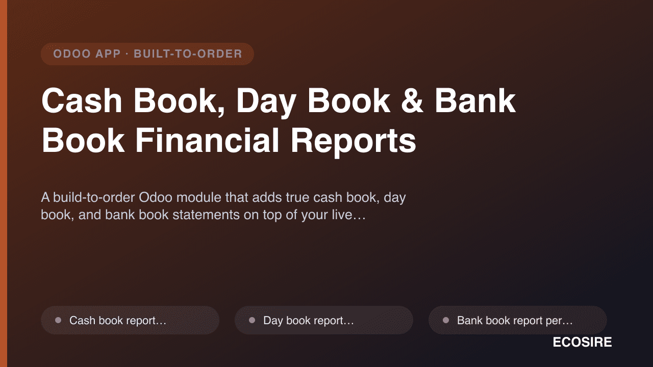 Cash Book, Day Book & Bank Book Financial Reports