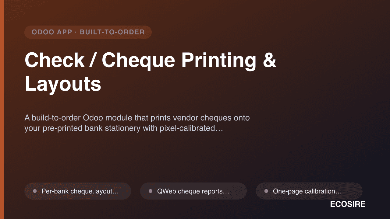 Check / Cheque Printing & Layouts
