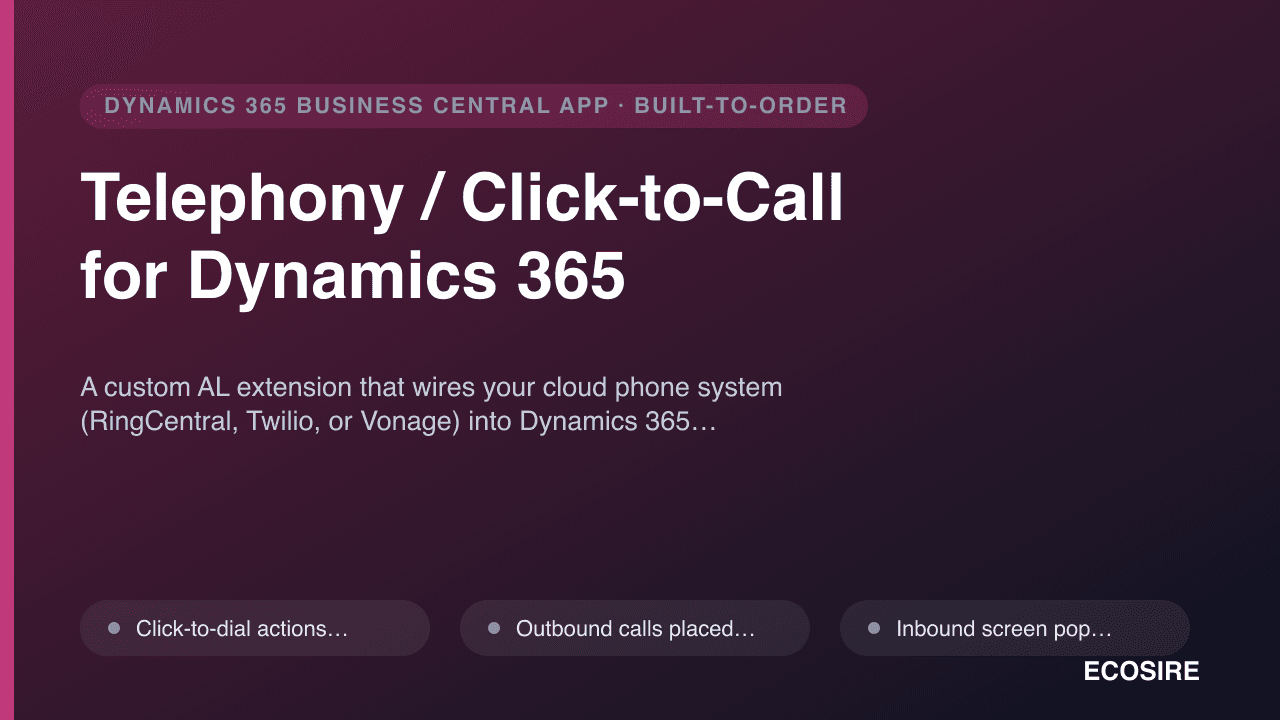 Telephony / Click-to-Call for Dynamics 365