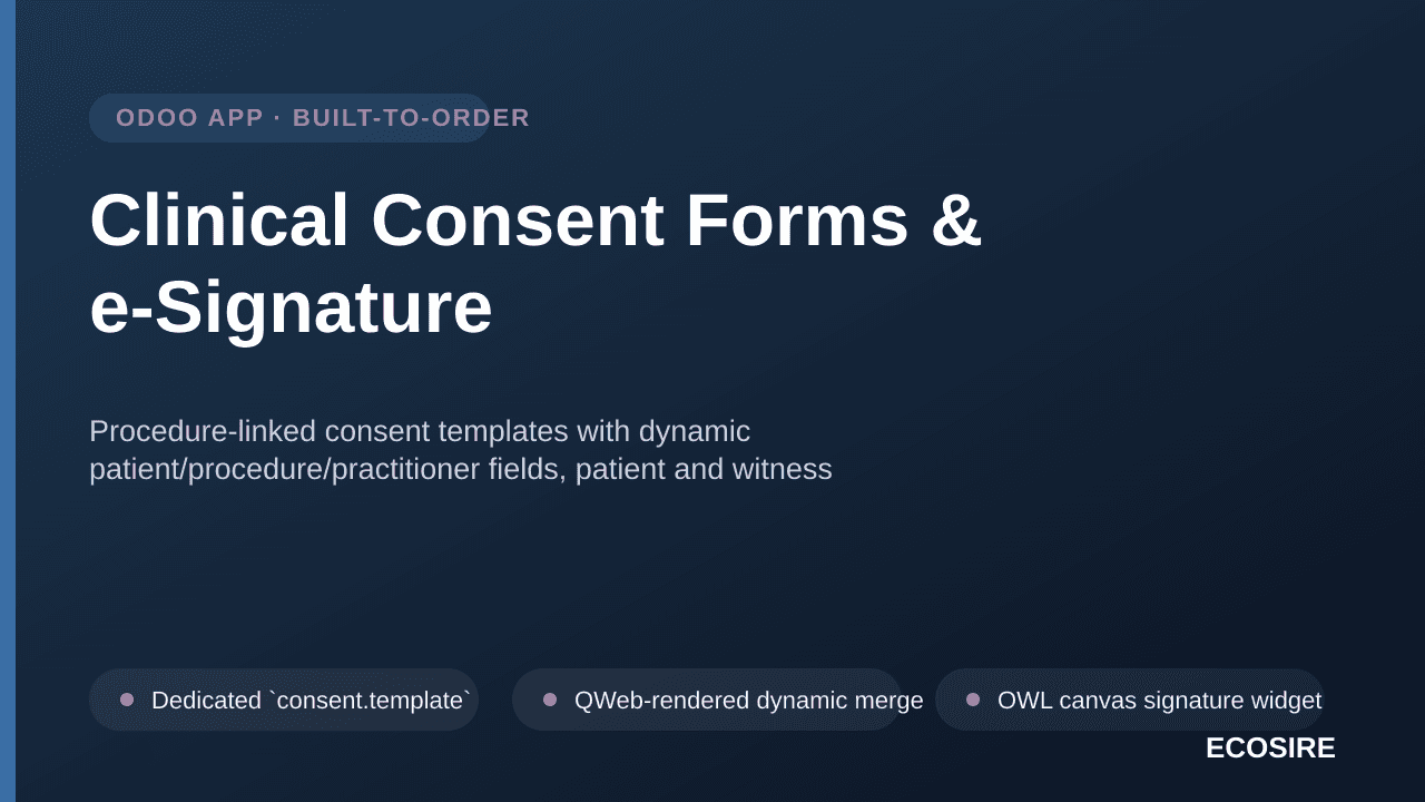 Clinical Consent Forms & e-Signature — Procedure-linked consent templates with dynamic patient/procedure/practitioner fields, — Image 1 of 3