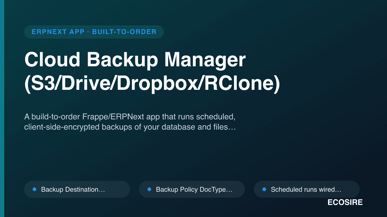 Cloud Backup Manager (S3/Drive/Dropbox/RClone)
