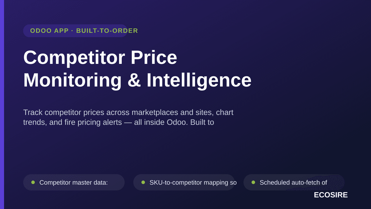 Competitor Price Monitoring & Intelligence — Track competitor prices across marketplaces and sites, chart trends, and fire pr — Image 1 of 3