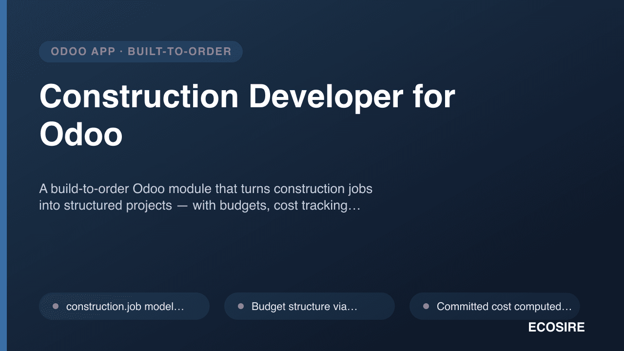 Construction Developer for Odoo