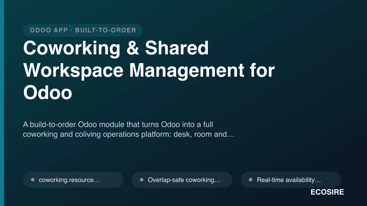 Coworking & Shared Workspace Management for Odoo