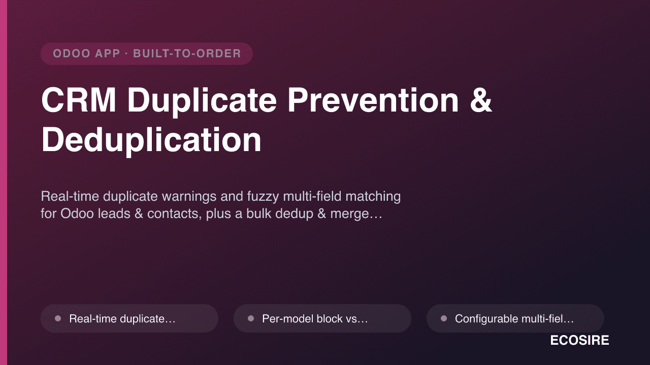CRM Duplicate Prevention & Deduplication