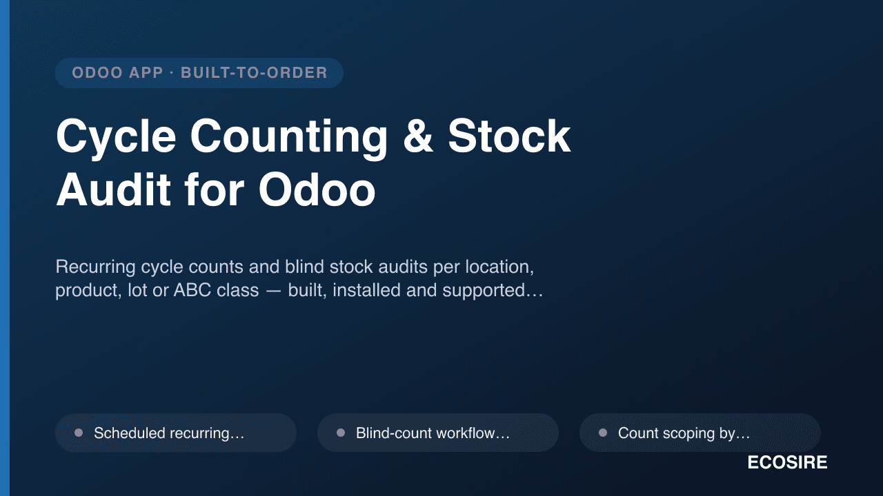 Cycle Counting & Stock Audit for Odoo