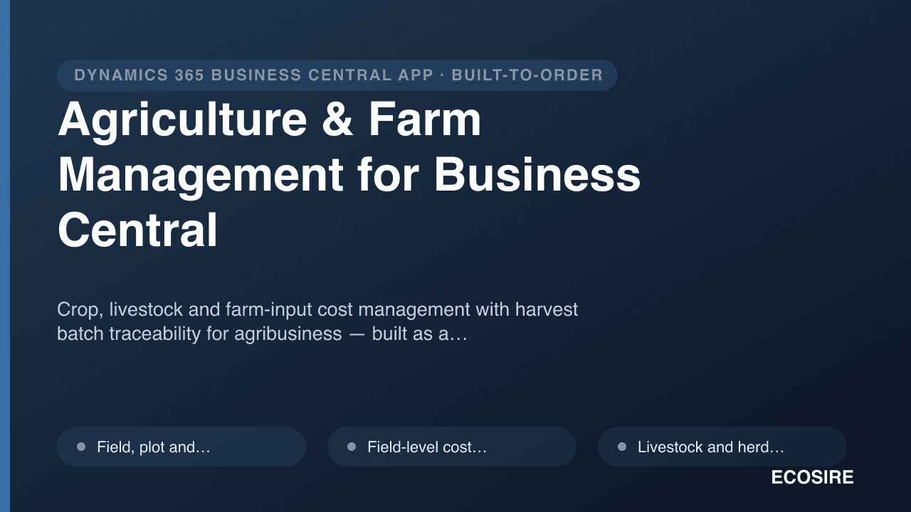 Agriculture & Farm Management for Business Central