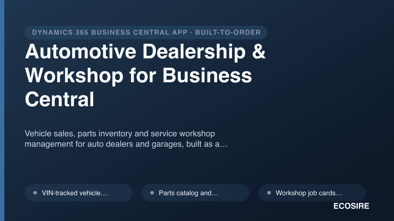 Automotive Dealership & Workshop for Business Central