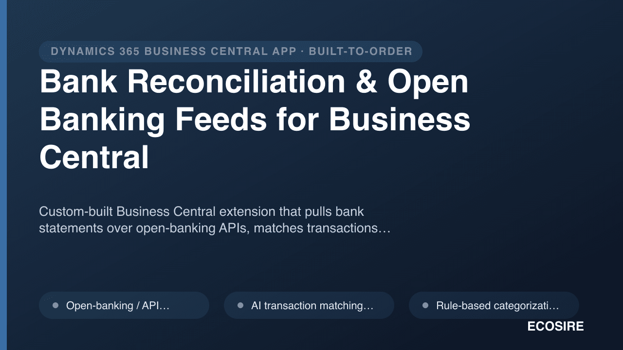 Bank Reconciliation & Open Banking Feeds for Business Central