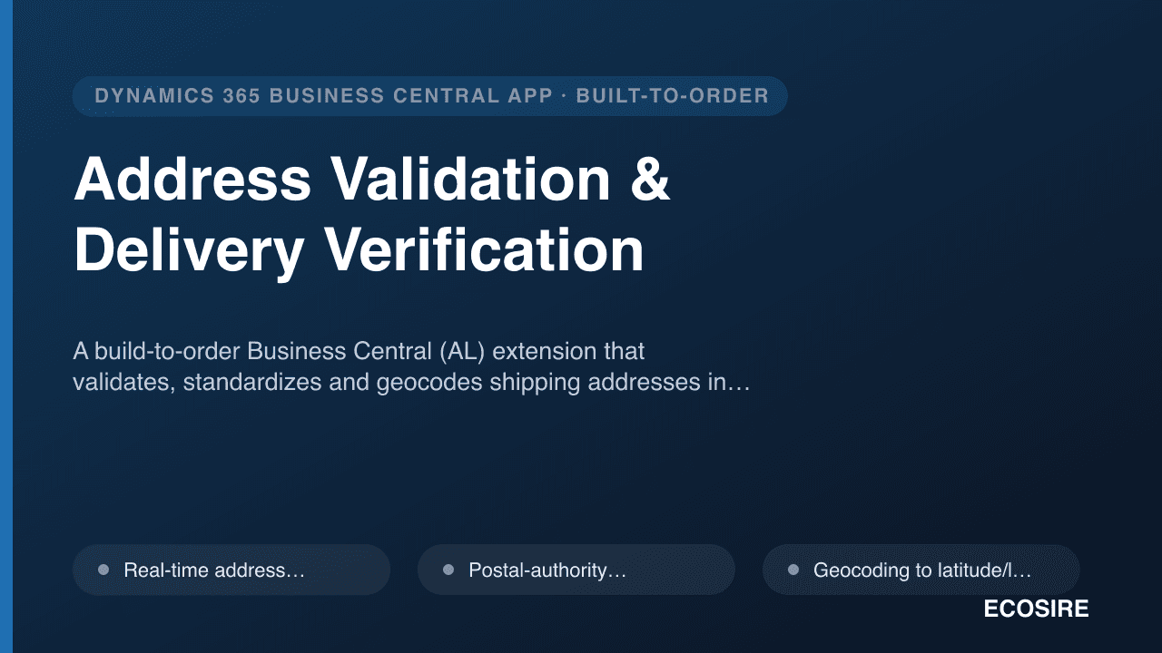 Address Validation & Delivery Verification