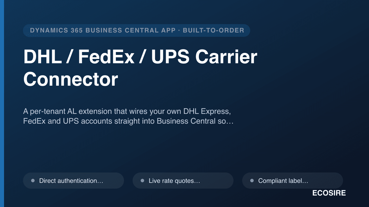 DHL / FedEx / UPS Carrier Connector