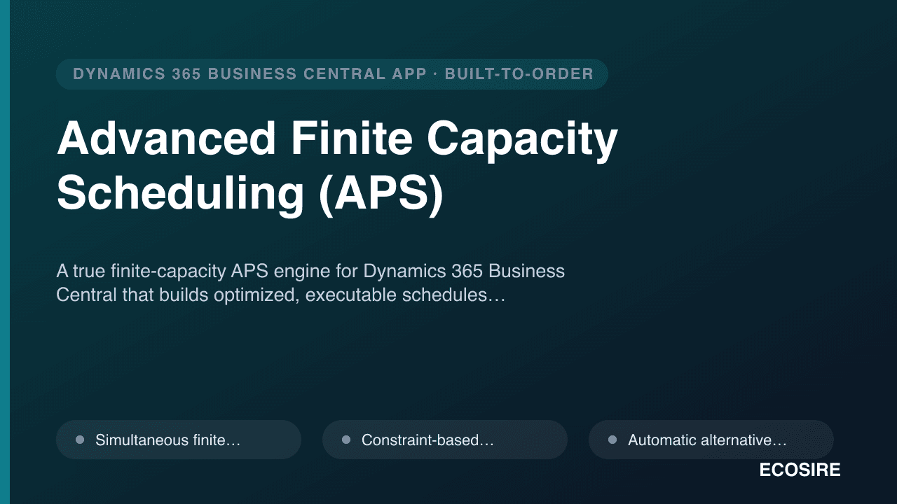 Advanced Finite Capacity Scheduling (APS)