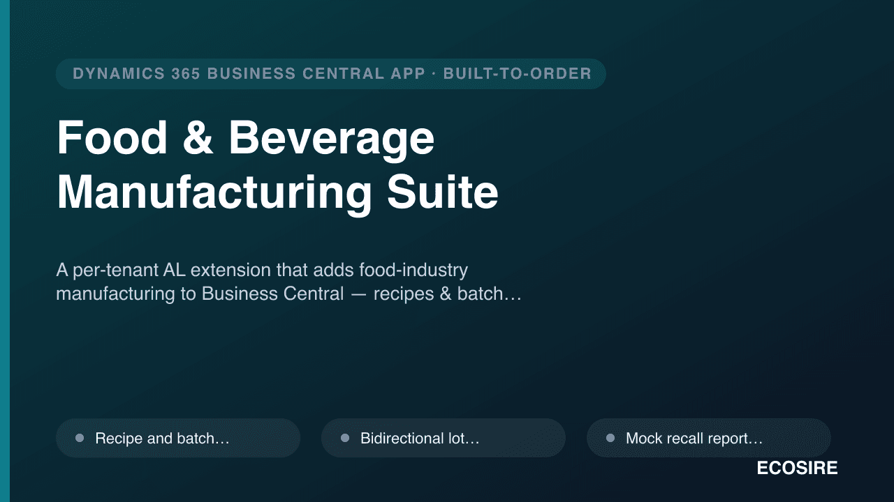 Food & Beverage Manufacturing Suite