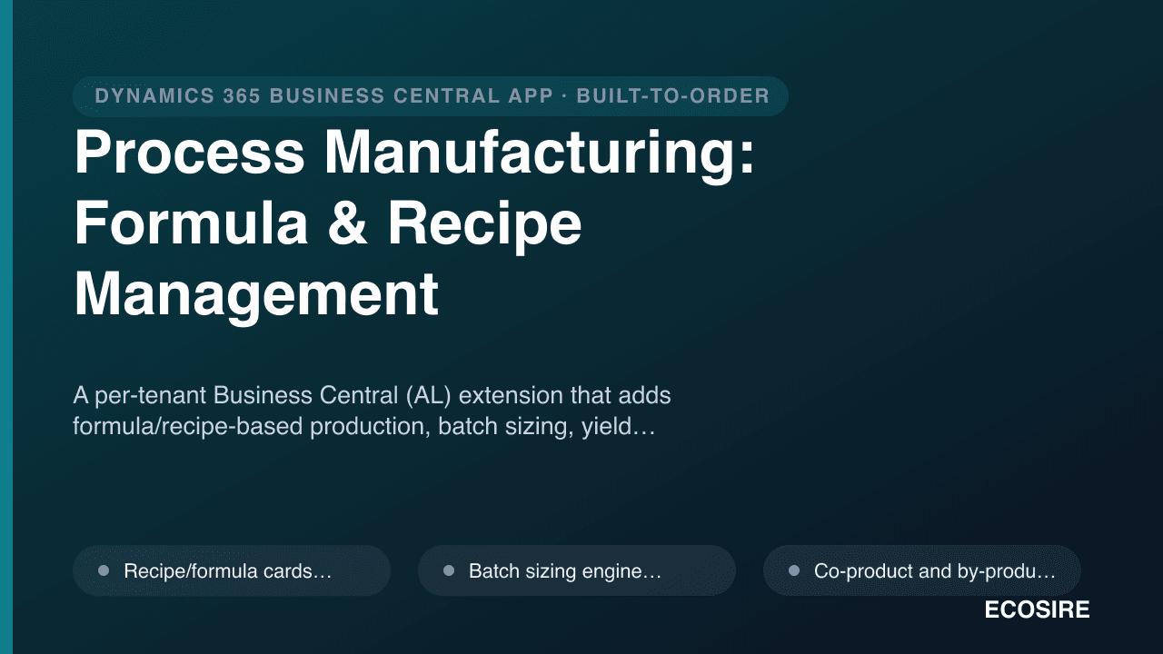 Process Manufacturing: Formula & Recipe Management