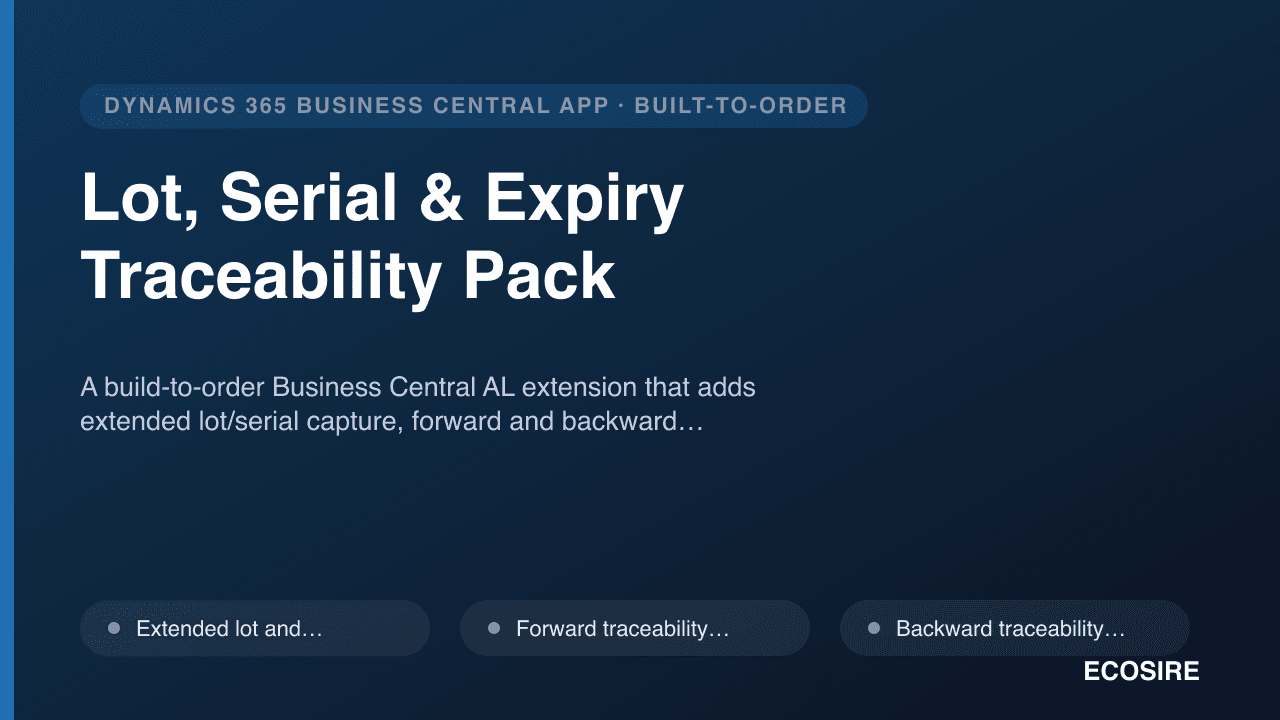 Lot, Serial & Expiry Traceability Pack