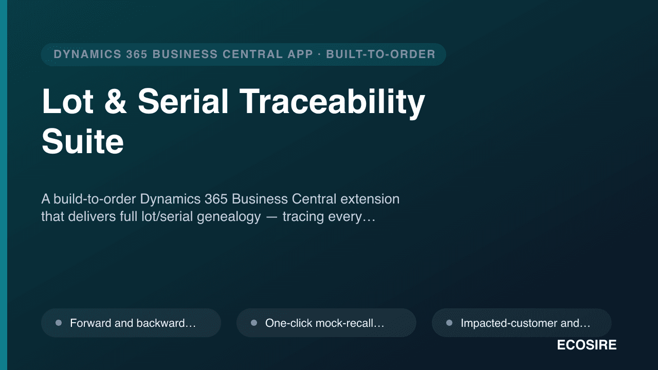 Lot & Serial Traceability Suite
