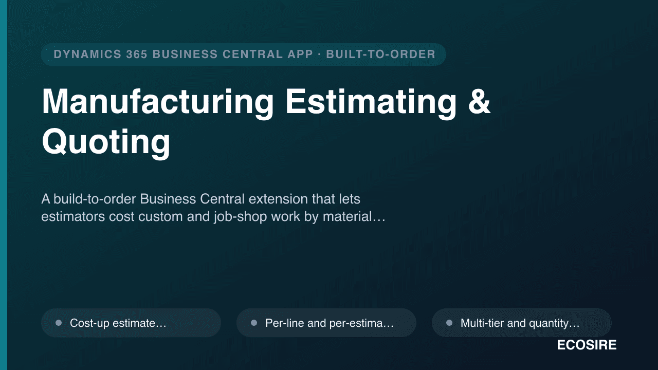 Manufacturing Estimating & Quoting